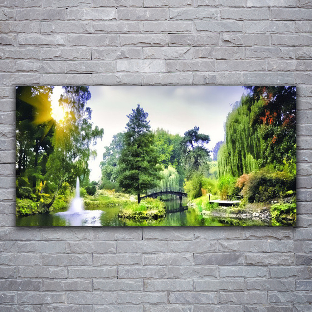 Forêt et Chute d'Eau Tableau acrylique Tulup pour salon lumineux