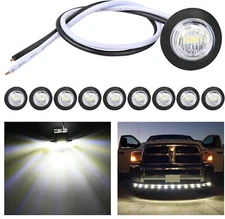 Nilight 10PCS 3/4?? Round Clearance LED Front Rear Side Indicator Marker Light