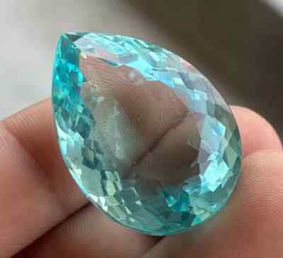 Light Blue Color Aquamarine 88 Ct+ Natural Pear Cut EGL Certified Loose Gemstone