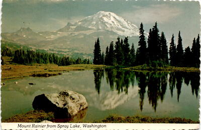 Mount Rainier National Park, Washington State, Spray Lake, Ed Cooper, Postcard