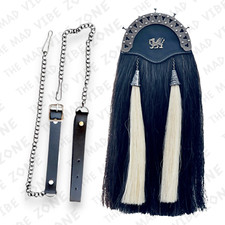 Scottish Horse Hair Sporran  Vintage Lion Badge Kilt Sporran