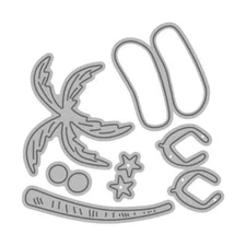 Summer Coconut Tree Sandals Metal Cutting Dies DIY Scrapbook Card Making Craft