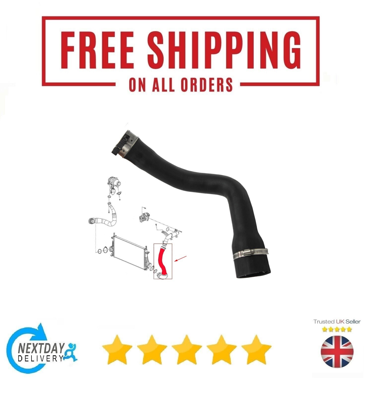 INTERCOOLER TURBO HOSE PIPE FOR VAUXHALL INSIGNIA MK1 2.0 CDTI 2008-2017 860118