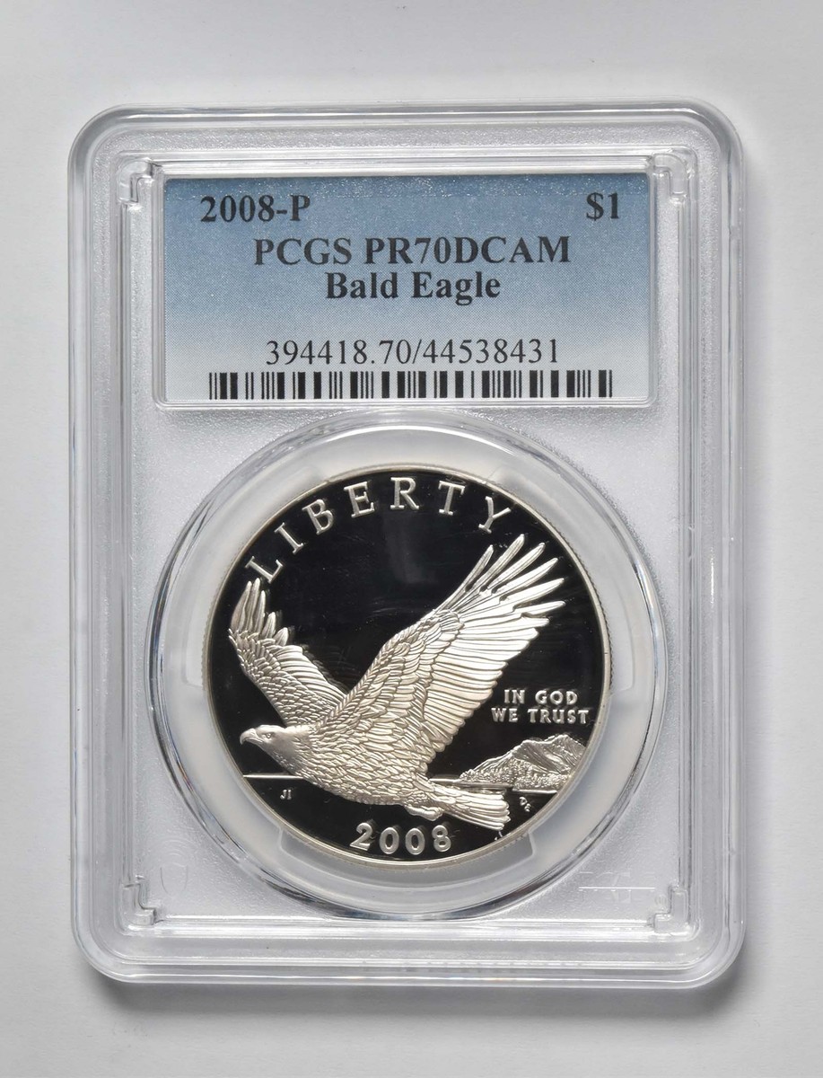 2008-P Bald Eagle Commemorative $1 PR70 PCGS Blue Label | eBay