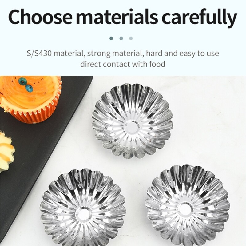 Tart Baking Cups Tins Stainless Steel Mini Pie Pan Muffins Baking Cups