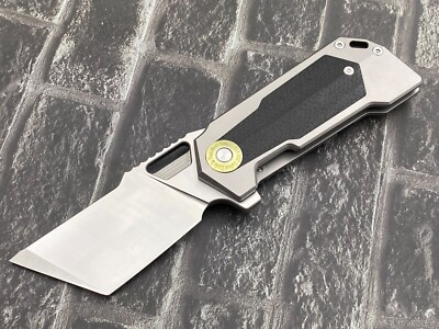 Twosun TS500-Sand Folding Knife D2 Blade TC4 Titanium Inlay Micarta Handle Knife
