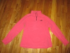 Ladies The North Face Pink 1/4 Zip Mock Neck Fleece Pullover Size M