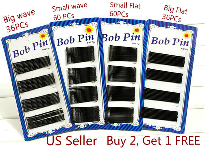 36/60 Pcs Black Bobby Pins Hair Pins Grips Clips Wave Flat Salon Styling Bob Pin