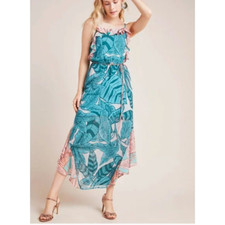 Anthropologie Farm Rio Ruffled Botanical Maxi Dress XS NEW