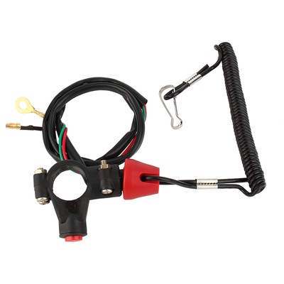1x Engine Cord Lanyard Kill Stop Switch Safety Tether 12V CO For Motor ATV Boat.