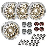 YEARONE Gold Snowflake Wheels Cast Aluminum 17x9 KIT RED Inserts