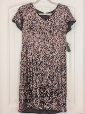 Vince Camuto Sequin Embellished Short Sleeve Mini Dress