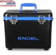 ENGEL 7.5QT Leak-Proof, Air Tight,  Hard Sided Cooler  / Lunchbox Blue & Black