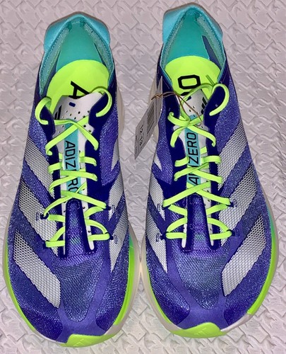 ADIDAS Adizero Adios Pro 3 Cobalt Blue Lucid Lemon Running Shoes NEW Mens Sz 12 - Picture 5 of 8