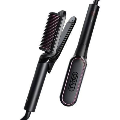 TYMO Flat Iron Hair Straightener Brush 2 in 1, 200M Ions Hair Straighteners for