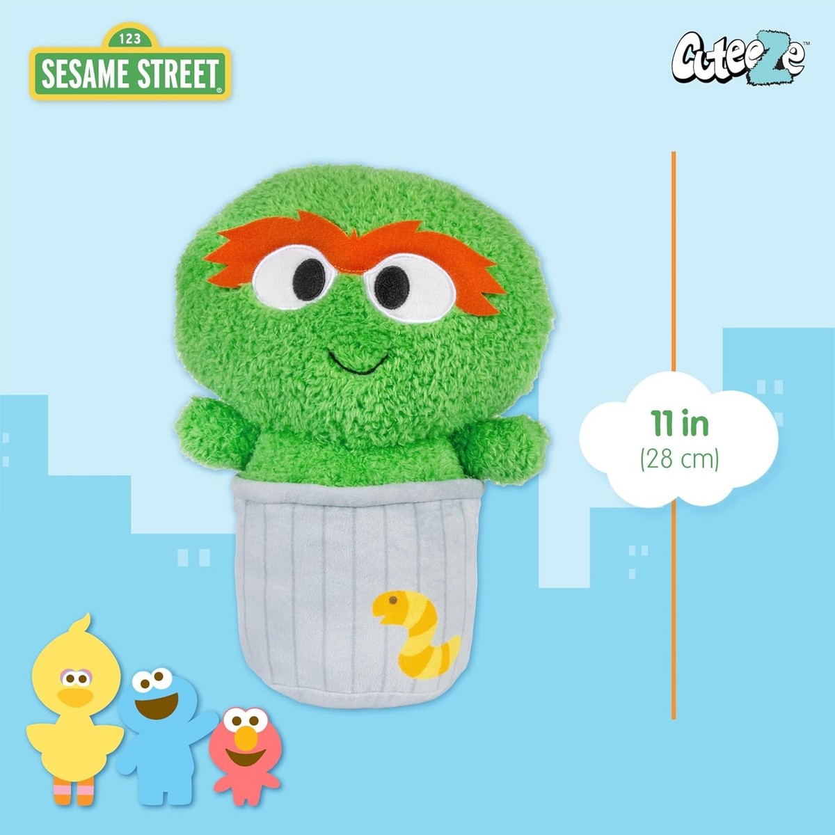 Sesame Street Cuteeze Oscar The Grouch Plush 12 