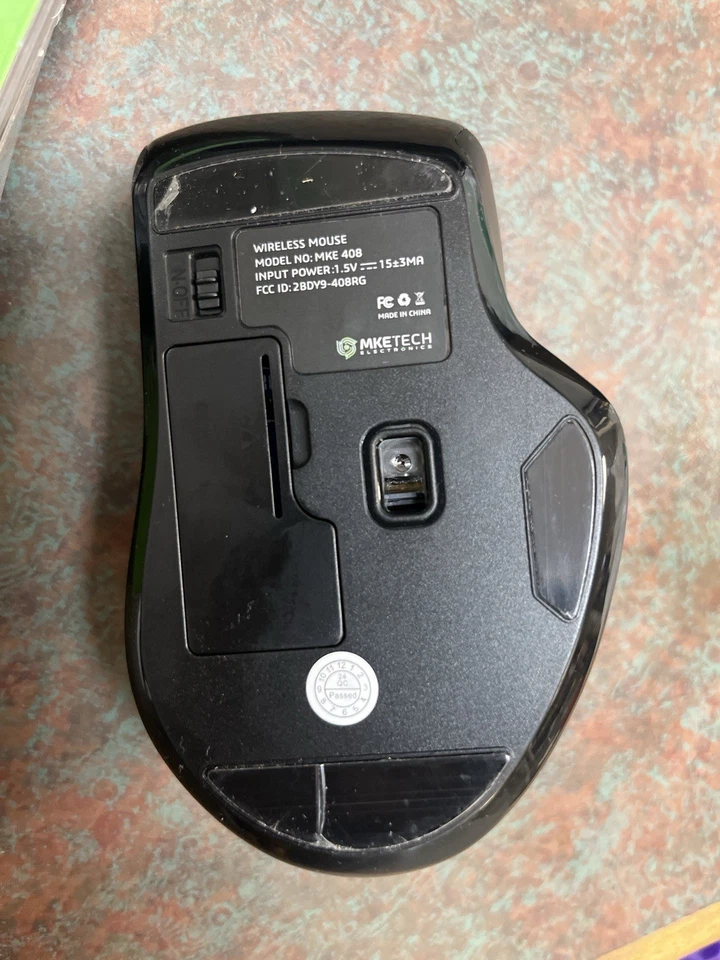 MKE408 Wireless Mouse 2.4G Silent Click Rechargeable 1600DPI 6-Button Ergonomic - Image 4 of 4