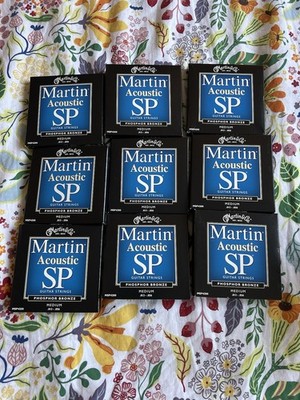 LOT - (9) Martin Acoustic SP Guitar Strings Phosphor MEDIUM .013-.056 (MSP4200)