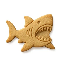 Shark Attack Cookie Cutter & Stamp 4x2.5" for Baking & Fondant Clay Embosser