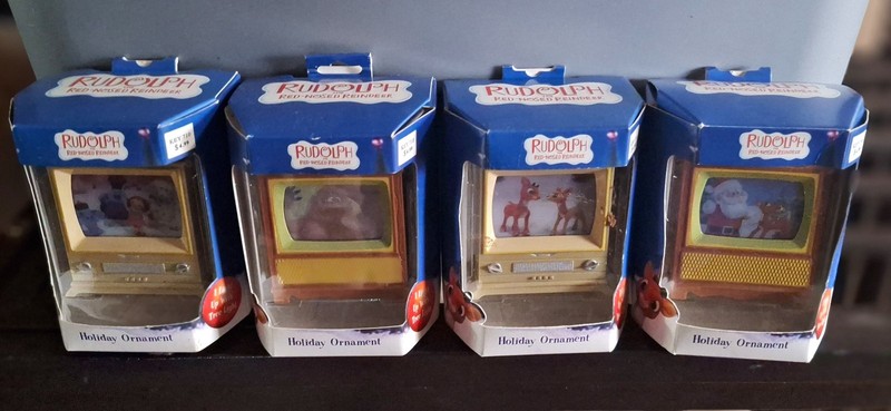 Set of 4 Enesco Rudolph TV Christmas Ornaments