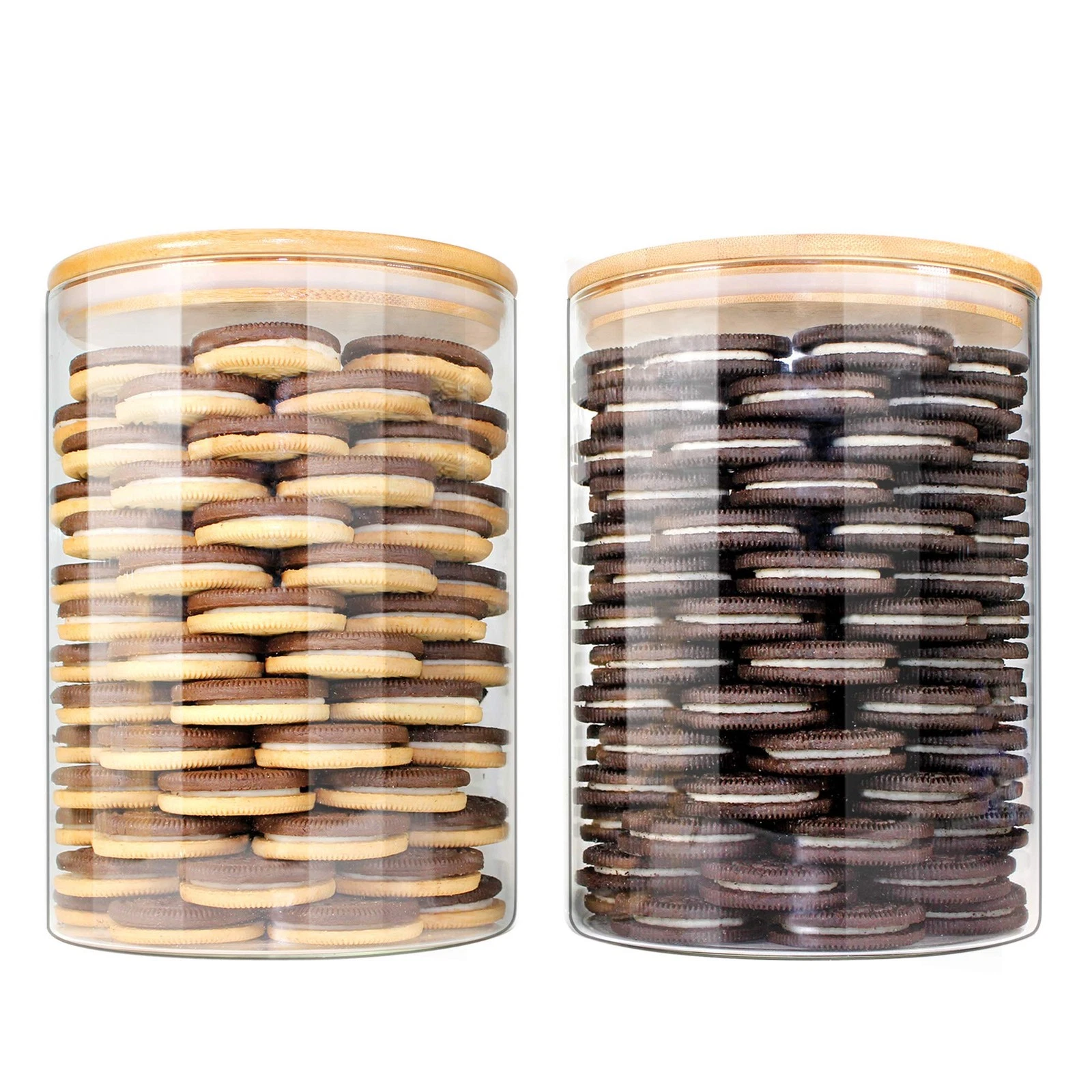 EcoEvo Glass Jars with Bamboo Lids, Food and 100oz, Natural
