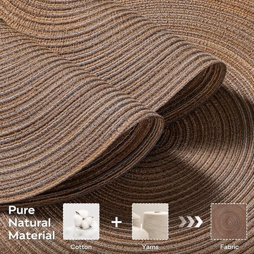 Round Placemats Heat and Slip Resistant Cotton Table Mats, Washable Bohemian - Picture 2 of 7