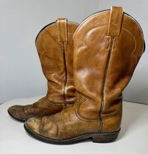 Vintage Tony Lama Leather Cowboy Boots El Paso USA Brown 6 D