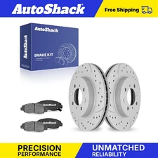 Front Drilled Slotted Brake Rotors Ceramic Pads for Honda Insight Civic