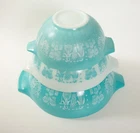 Pyrex Butterprint Amish Princess Mixing Bowls 3 (UW4/JSF6) 444 443 442