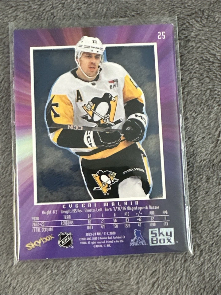 Evgeni Malkin Parallel 2023-24 Skybox E-X 2000 All-Access Credentials #25 - Image 2 of 2