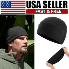 Fleece Military Tactical Skull Cap Winter Warm Windproof Ski Beanie Black Hats