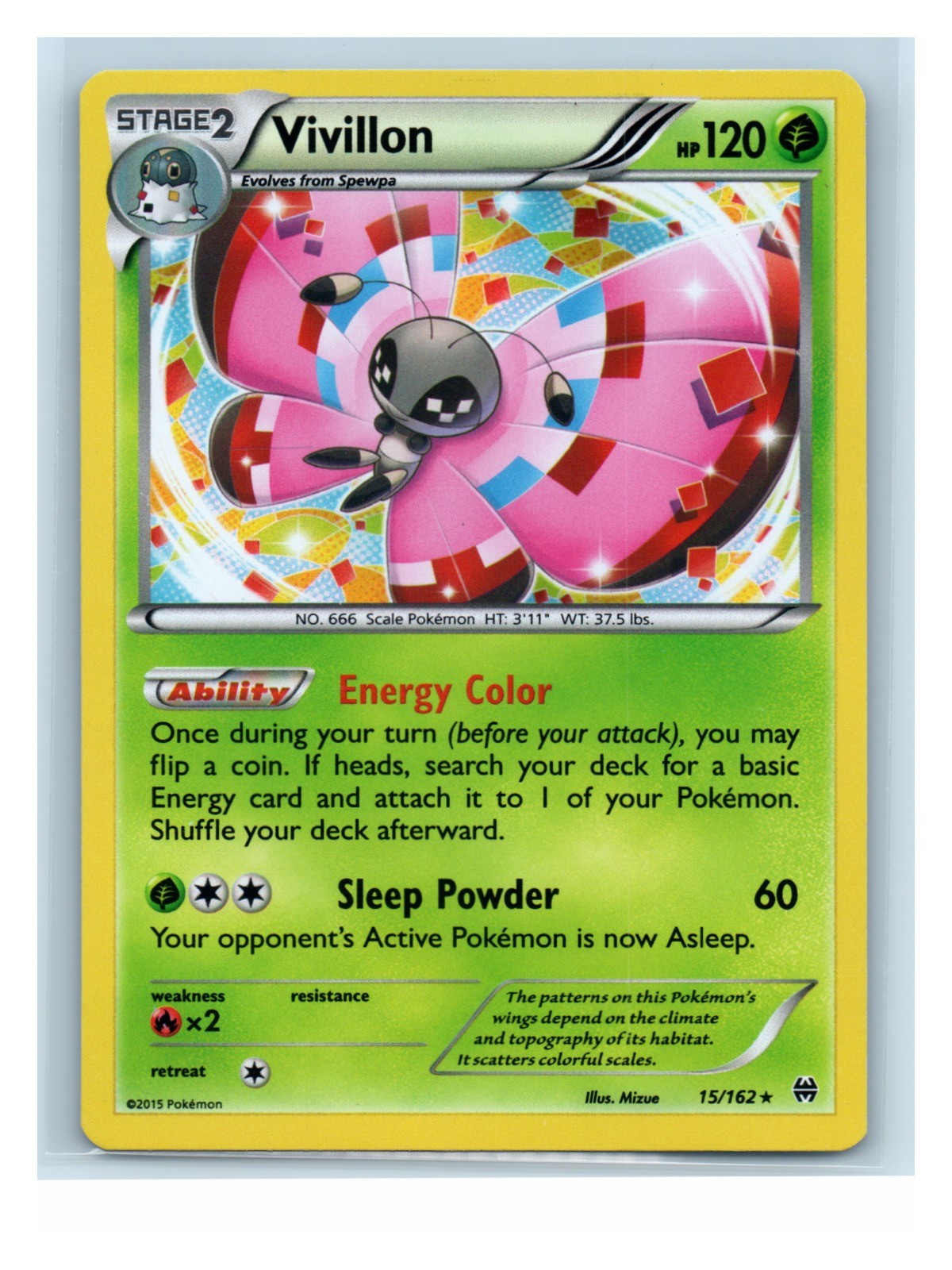 Vivillon Holo 15/162 Holo Rare XY - BREAKthrough LP