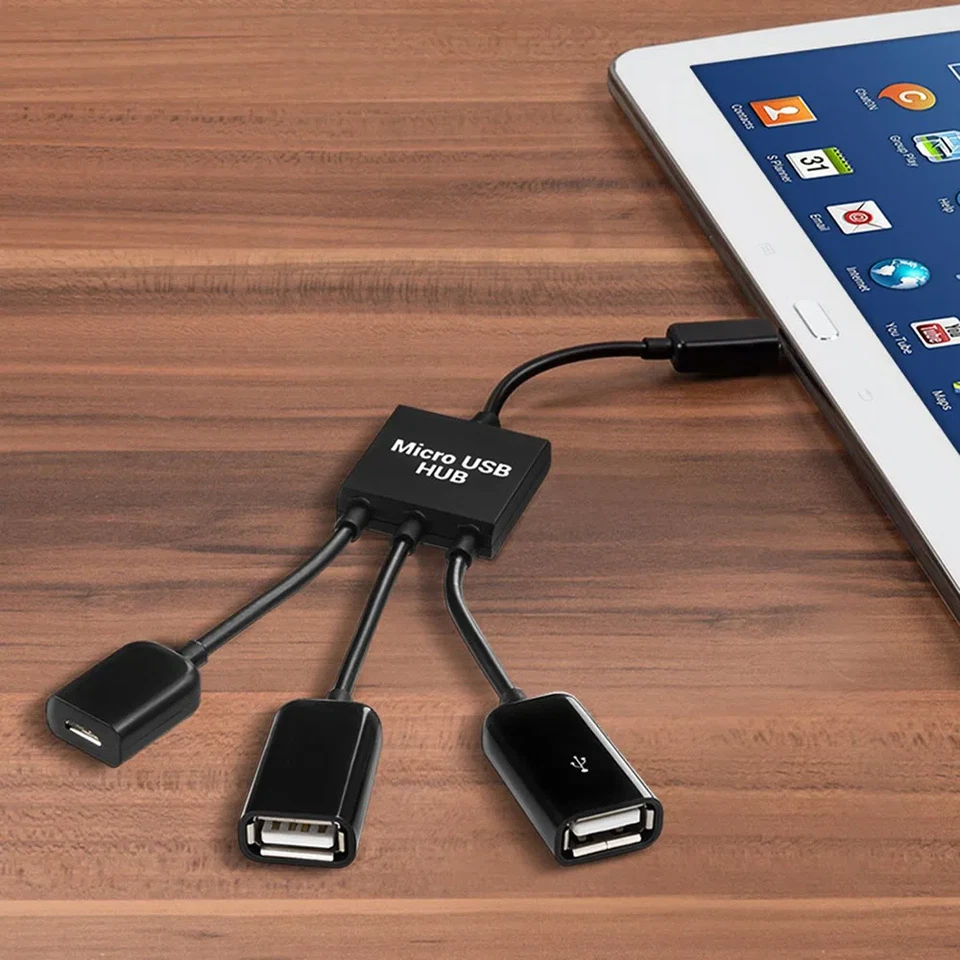 Adattatore Hub OTG 3in1 Micro USB Type-C Compatibile Smartphone e Tablet - Imagen 4 de 4