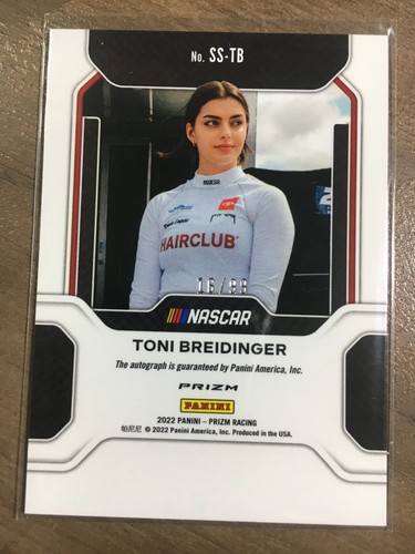 2022 PRIZM NASCAR SPOTLIGHT PURPLE VELOCITY AUTO TONI BREIDINGER 16/99 ROOKIE RC - Picture 2 of 2