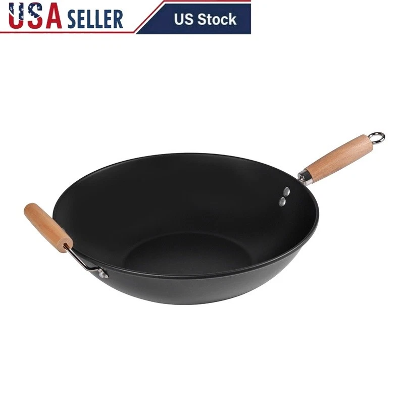 Non-Stick Carbon Steel Wok Kitchen Stir-Fry Cookware Easy Clean Cooking Tool New
Opens in a new wind