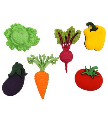 Dress It Up Fresh Produce Buttons - Garden Vegetable Tomato Lettuce Pepper 017