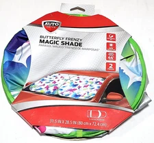 AUTO DRIVE CAR WINDSHIELD TWIST SUN SHADE BUTTERFLY 2 PIECES