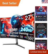 27 Inch Curved 240Hz Gaming Monitor FHD 1080P, 1500R Curve Computer Monitor, ...