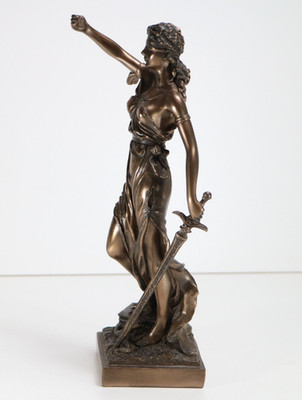 Justitia Figur Skulptur Lady Justice Bronze Optik ca. 30 cm Statue 1985 Florence