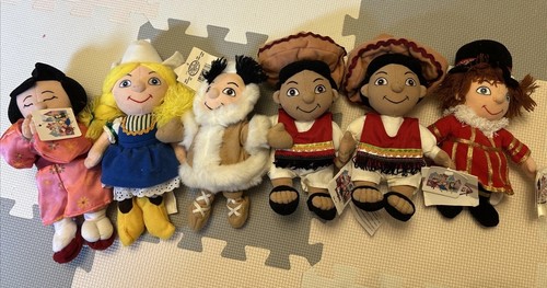 Disney Store Lot Of 6 It’s Small World Disney Plush Beanbag Characters. Used