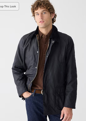 $399 Barbour for JCrew Coll Sylkoil Ashby Jacket M Navy Blue waxed cotton a0999
