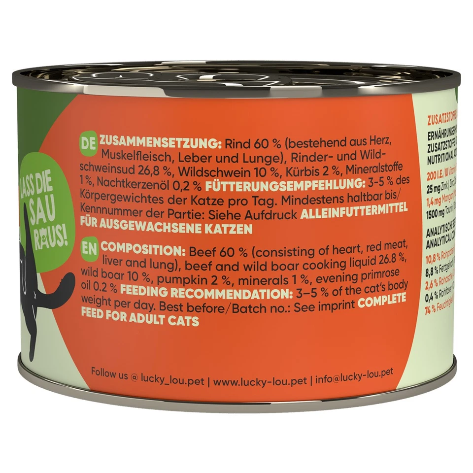 Lucky Lou Lifestage Adult Rind & Wildschwein 200 g, NEU - Bild 2 von 4