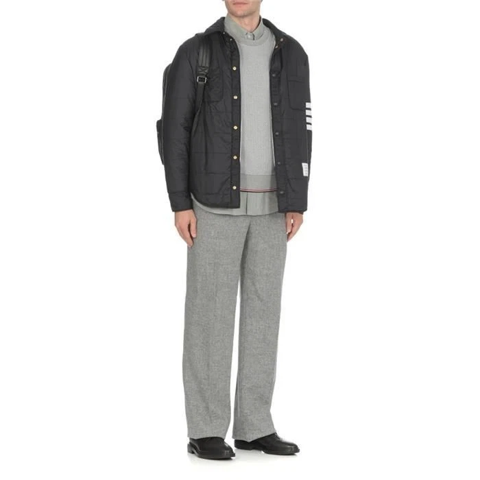 Thom Browne Felpa Uomo RWB Spina di Pesce Cotone Grigio MJT355A J0027 133