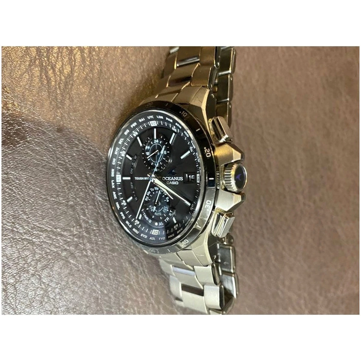 Reloj Cronógrafo Casio Oceanus OCW-T1010 Titanio Resistente Solar Multi Banda 6
