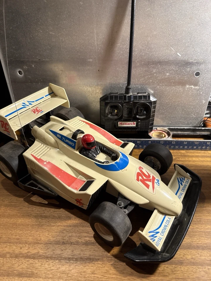 Vintage 1980s RC Cola Formula 1 RC Car Monarch Turbo Racer Remote Control Car - Image 3 of 4