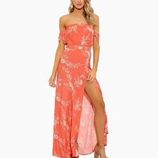 NWT NEW Flynn Skye Bella Floral Maxi Dress in Apricot Burst Size M