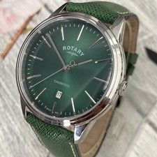 Orologio Rotante CAMBRIDGE Uomo Quadrante Verde Vetro Zaffiro Cassa Acciaio 40mm