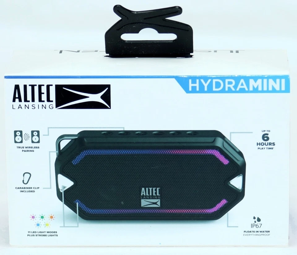 NEW Altec Lansing HYDRAMINI EverythingProof Wireless Bluetooth Speaker BLACK - Image 3 of 4
