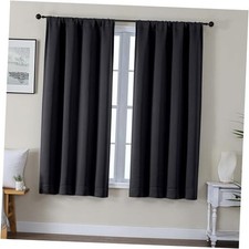 out Curtains for Bedroom 63 Inch Length - Thermal 40"W x 63"L Pack of 2 Black