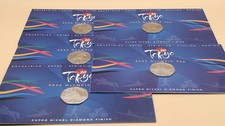 2021 - 50p Tokyo Olympic Coins set x 5 coins – BUNC - Diamond Finished - Carded
